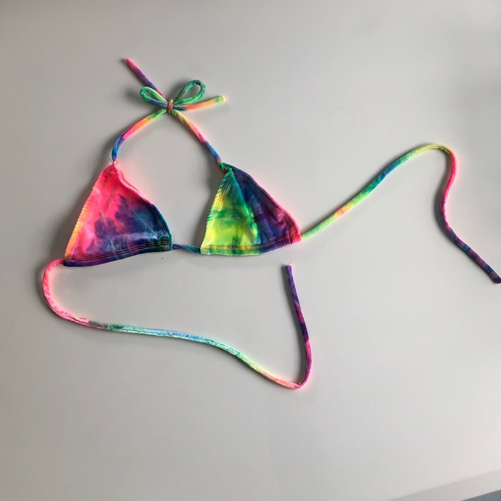 Eat Sleep Rave Tie Dye Triangle Top